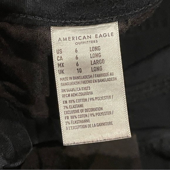 American eagle next level stretch black jeans, size 6 long - Picture 6 of 14